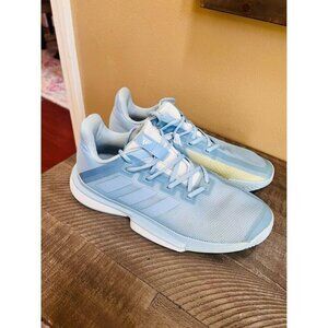 Adidas Women's Size 9.5 SoleMatch Bounce Tennis Shoes Sneakers Glow Blue/White